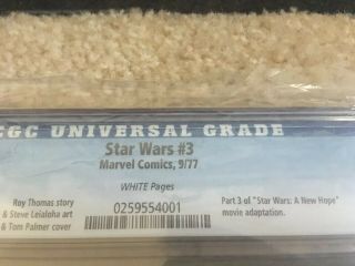 Star Wars 3 (Sep 1977,  Marvel) CBCS Graded 9.  4 (Similar to CGC) Newsstand 2