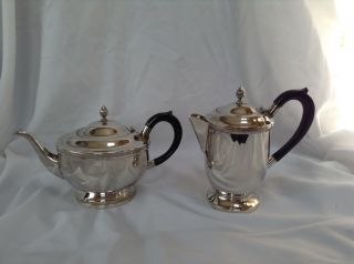 Antique Silver Plated On Brass Cavalier Made In England No 9 Tea Pot And Water