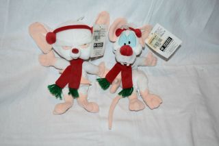 Warner Brothers Store Pinky And The Brain Christmas Animaniacs Bean Bag Plush