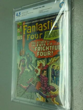 Fantastic Four 36 Cbcs 4.  5 Ow/w 1st Medusa Frightful Four