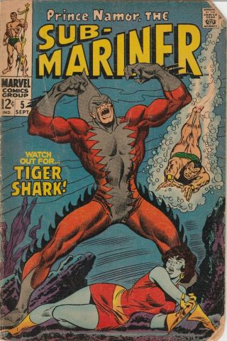 Marvel Prince Namor,  The Sub - Mariner 5 And 6 First Tiger Shark