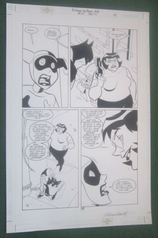 Comic Art Batman Gotham Adventures 43 Harley Quinn Signed Terry Beatty