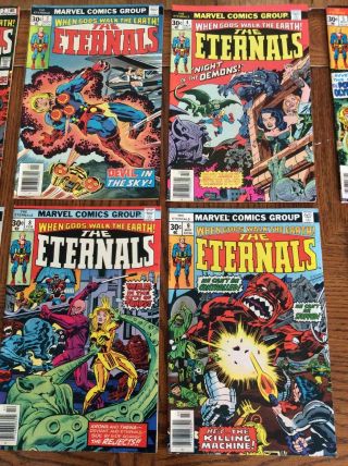 Marvel Comics THE ETERNALS Set 1 - 19 Except 18.  Jack Kirby 1976 3