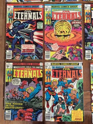 Marvel Comics THE ETERNALS Set 1 - 19 Except 18.  Jack Kirby 1976 5