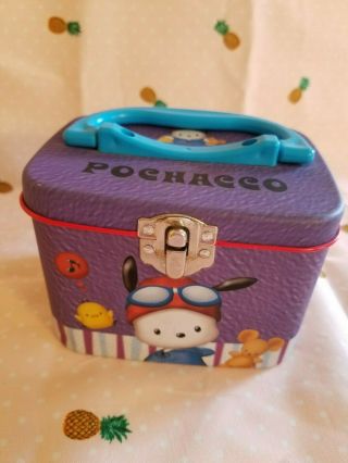 Vintage 1999 Sanrio Pochacco Purple Small Tin Box