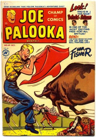 Joe Palooka Comics 49 F,  Harvey Silver Age Sports Ham Fisher Bob Powell 1950 Bin