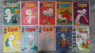 Box Of 38 Harvey Comic Books: Casper,  Wendy,  Spooky,  Hot Stuff And Devil Kids