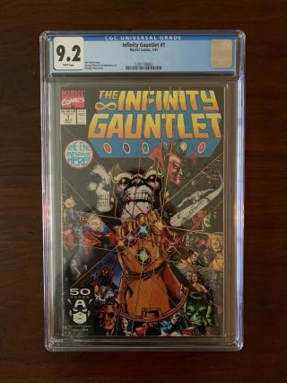 Infinity Gauntlet 1 (july,  1991 Marvel) Cgc 9.  2 Key Series First Issue