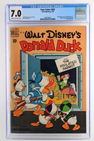 Four Color 282 - Cgc 7.  0 Fn/vf - Dell 1950 - Donald Duck & Uncle Scrooge App (s)