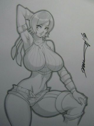 Yuffie Final Fantasy Vii 7 Girl Sexy Busty Sketch Pinup - Daikon Art