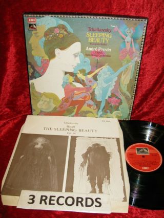 1974 Uk Nm 3lpsls 5001 Stereo Tchaikovsky Sleeping Beauty Lso Previn Box Exc