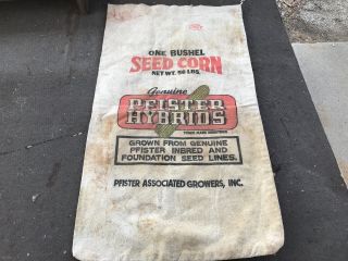 Vintage Cotton Cloth Pfister Hybrid Seed Corn Sack Bag