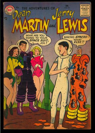 Adventures Of Dean Martin & Jerry Lewis 34 Silver Age Dc Comic 1957 Vg - Fn