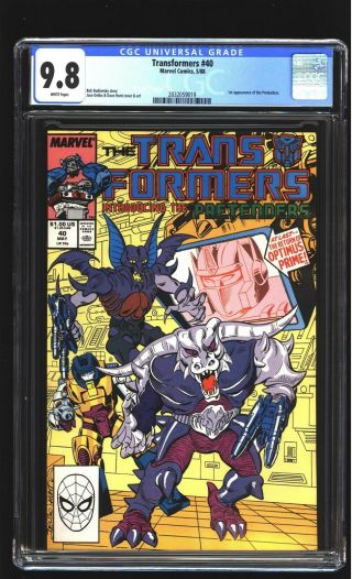 Transformers 40 Cgc 9.  8 Nm/mint 1st Pretenders Autobots Decepticons Marvel 1988
