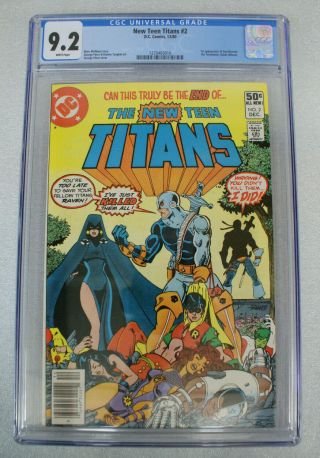 Teen Titans 2 Cgc 9.  2 1st Appearance Of Deathstroke Dc Comics 1980