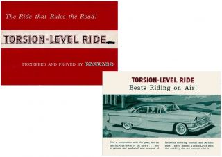 1956 Packard Torsion - Level Ride Vintage Sales Brochure - Usa Great