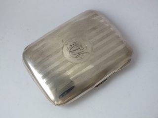 Solid Sterling Silver Cigarette Case 1921/ L 8 Cm/ 53 G