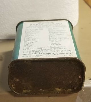 Vintage Sinclair Household Oil Tin Can 2