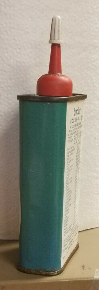 Vintage Sinclair Household Oil Tin Can 4