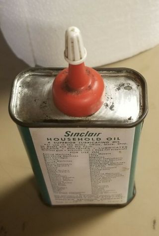 Vintage Sinclair Household Oil Tin Can 5