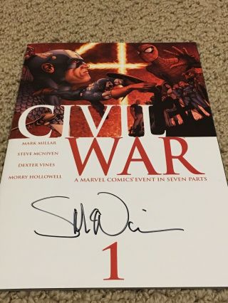 Civil War 1 (jul 2006,  Marvel) Signed By Steve Mcniven W/
