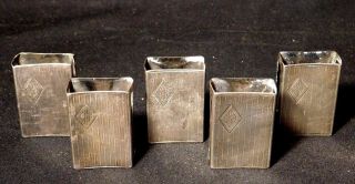 5 Vintage J E Caldwell Sterling Silver Matchbox Holders Monogrammed Ebb 49.  1 Gms