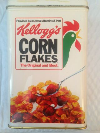 Vintage 1984 Kellogg ' s Corn Flakes Tin Box Advertising Collectible 2