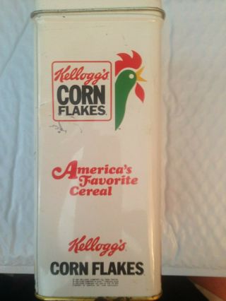 Vintage 1984 Kellogg ' s Corn Flakes Tin Box Advertising Collectible 3