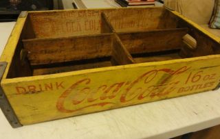 Vintage Early Coke Coca Cola Half Quart Divided Wood Crate Wood Antique