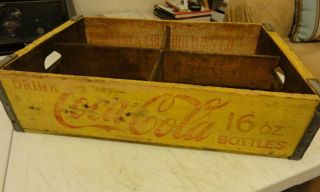 Vintage Early Coke Coca Cola HALF QUART divided wood crate WOOD Antique 3