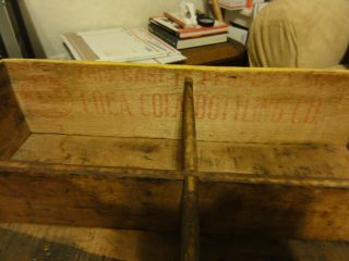 Vintage Early Coke Coca Cola HALF QUART divided wood crate WOOD Antique 4