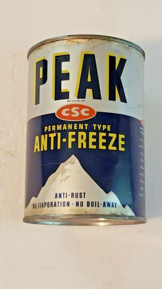 Vintage Quart Peak Anti - Freeze Ny - Ny Can Full