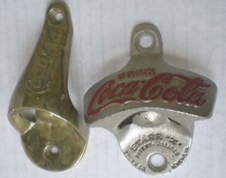 Vintage Drink Coca Cola Starr " X " Old Cast Iron Wall Mounted Bottle Opener Brass