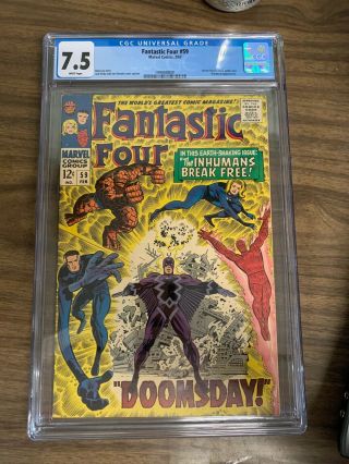 Fantastic Four 59 Cgc 7.  5 W/ White Pages - Stan Lee & Jack Kirby