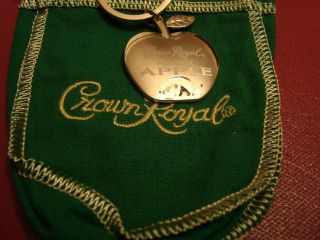 Crown Royal Apple Key Chain & mini green Bag Ring gold Charm heavy duty NIP 3