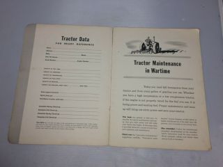 OLD VINTAGE WW2 WWII 1940 ' S WARTIME TRACTORS & MAINTENANCE BOOKLET 2