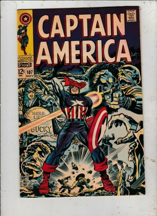 Captain America 107 Vf/nm 1968 Jack Kirby Red Skull/hitler Cover 1st Dr.  Faustus