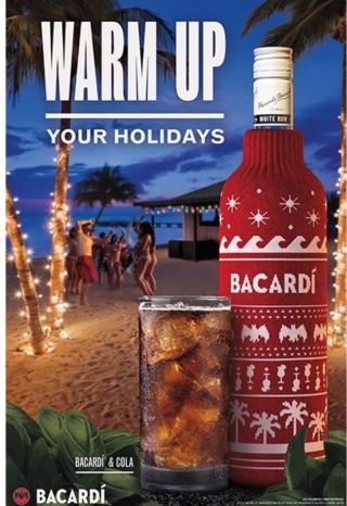 Bacardi “warm Up Your Holiday Poster” 24 X 36