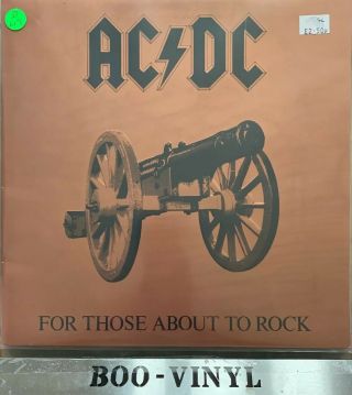 Ac/dc For Those About To Rock (1981) 12 " Gateold Vinyl Lp - K 50851 Nr Con
