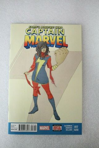 Captain Marvel 17 2nd Print 1st Kamala Khan Ms.  Marvel 2014 6.  5?
