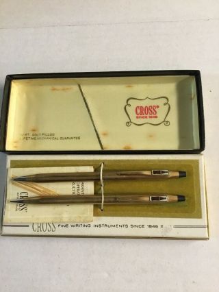 Coca Cola Cross Pen & Pencil Set 12k Gold