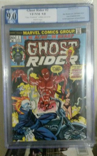 Ghost Rider 2 (pgx 9.  0 Signed 2x By Gary Friedrich 1st App Son Of Satan) Comic