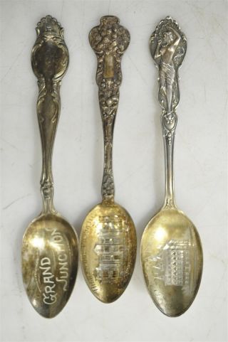 Vintage Decorative Sterling Silver 925 Souvenir Spoons 45g Flatware Forks Travel