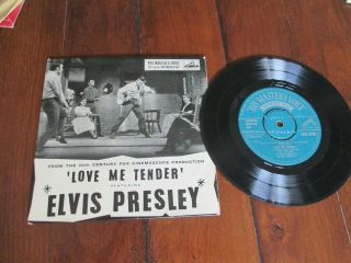 Elvis Presley Love Me Tender Uk 7 " Ep Hmv 7eg8199 Ex - Flipback Cover