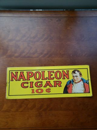 Vtg 1974 Napoleon Cigar 10 Cents 19 " X7 " Advertising Tin Metal 70s Sign
