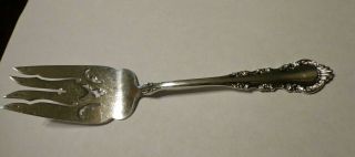 Sterling Silver Flatware - Reed And Barton Georgian Rose Cold Meat Fork 7.  5 "