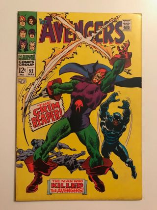 Marvel Avengers 52 (1968) First Appearance Of The Grim Reaper Black Panther App