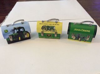 3 John Deere Mini Metal Tin Box Lunch Box