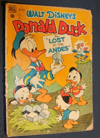 Donald Duck Lost In The Andes Four Color 223 Gd - | Barks Classic | Dell 1949