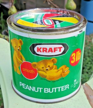 Rare Vintage 3lb Smooth Kraft Peanut Butter Tin In Advertising